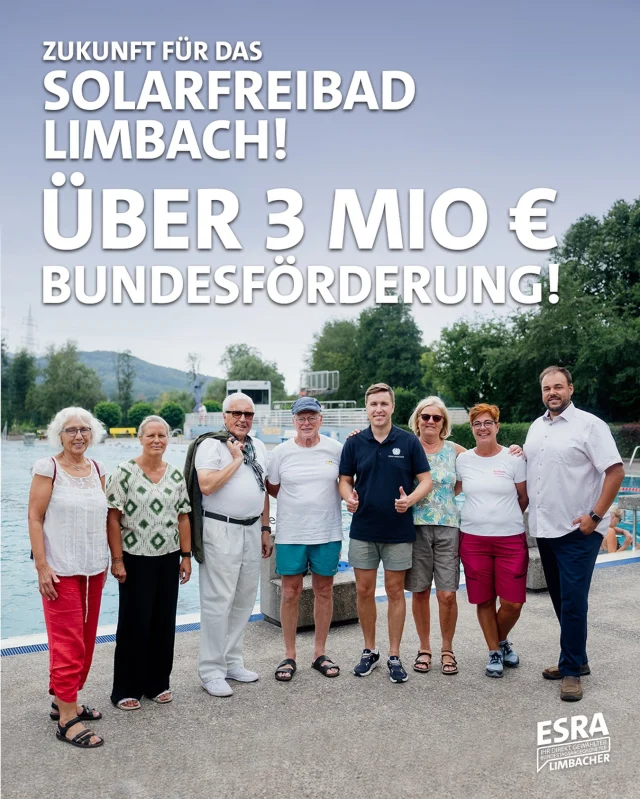 🏊‍♂️ 3,6 MILLIONEN EURO FÜR DAS SOLARFREIBAD LIMBACH! ☀️💪

Das sind richtig gute Nachrichten für Limbach und die gesamte Gemeinde Kirkel und Regio : Der Bund fördert die dringend notwendige Sanierung unseres Solarfreibades mit 3,6 Millionen Euro!

Damit ist klar: das Freibad Limbach hat eine Zukunft! ❤️
Seit mehr als 50 Jahren gehört das Freibad zu Limbach – und das soll auch in Zukunft so bleiben.

Denn ein Freibad ist viel mehr als ein Schwimmbecken: Hier lernen Kinder schwimmen, Familien verbringen gemeinsam ihre Freizeit, ältere Menschen halten sich fit und Generationen kommen zusammen.

Zuletzt war die Zukunft des Bades wegen des großen Sanierungsbedarfs ungewiss. Deshalb habe ich mich in Berlin dafür eingesetzt, dass der Bund die Sanierung unterstützt. Jetzt stehen 3,6 Millionen Euro bereit! 🙌

Ein großes Dankeschön an alle, die vor Ort für unser Freibad gekämpft haben – insbesondere an die mehr als 200 Engagierten im neu gegründeten Förderverein @foerderverein_solarbad_limbach sowie an Ortsvorsteher, Ortsrat, Gemeindeverwaltung und Bürgermeister.

Gemeinsam haben wir es geschafft: Das Solarfreibad Limbach bleibt! ☀️🏊‍♀️❤️